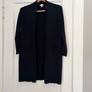 J. Jill Classic Long Black Cardigan